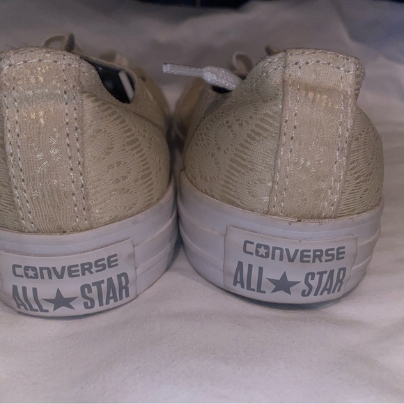 For KathyW Cream Ivory Off White Lace Lop Sneakers Shoes 54676OF - Picture 7 of 9